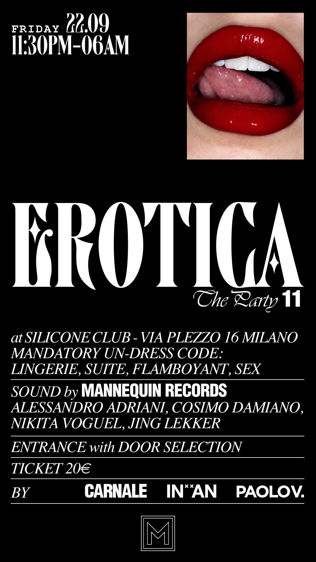 EROTICA The Party & Mannequin Records at Silicone Club, Milan