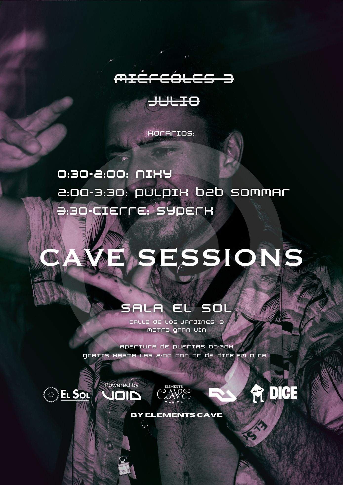 Cave Sessions by EC: Entrada gratis hasta las 2:00 con RA - Página trasera