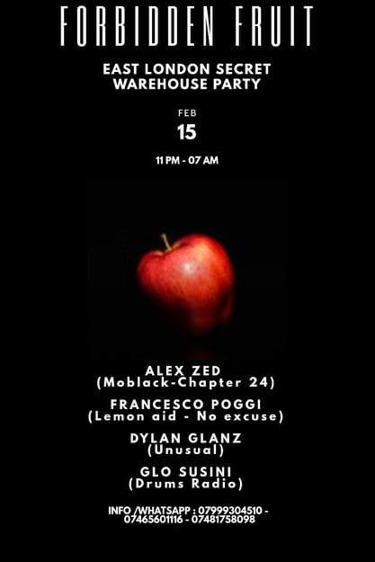 Forbidden Fruit Secret Warehouse Party Tickets Only Event - Página frontal