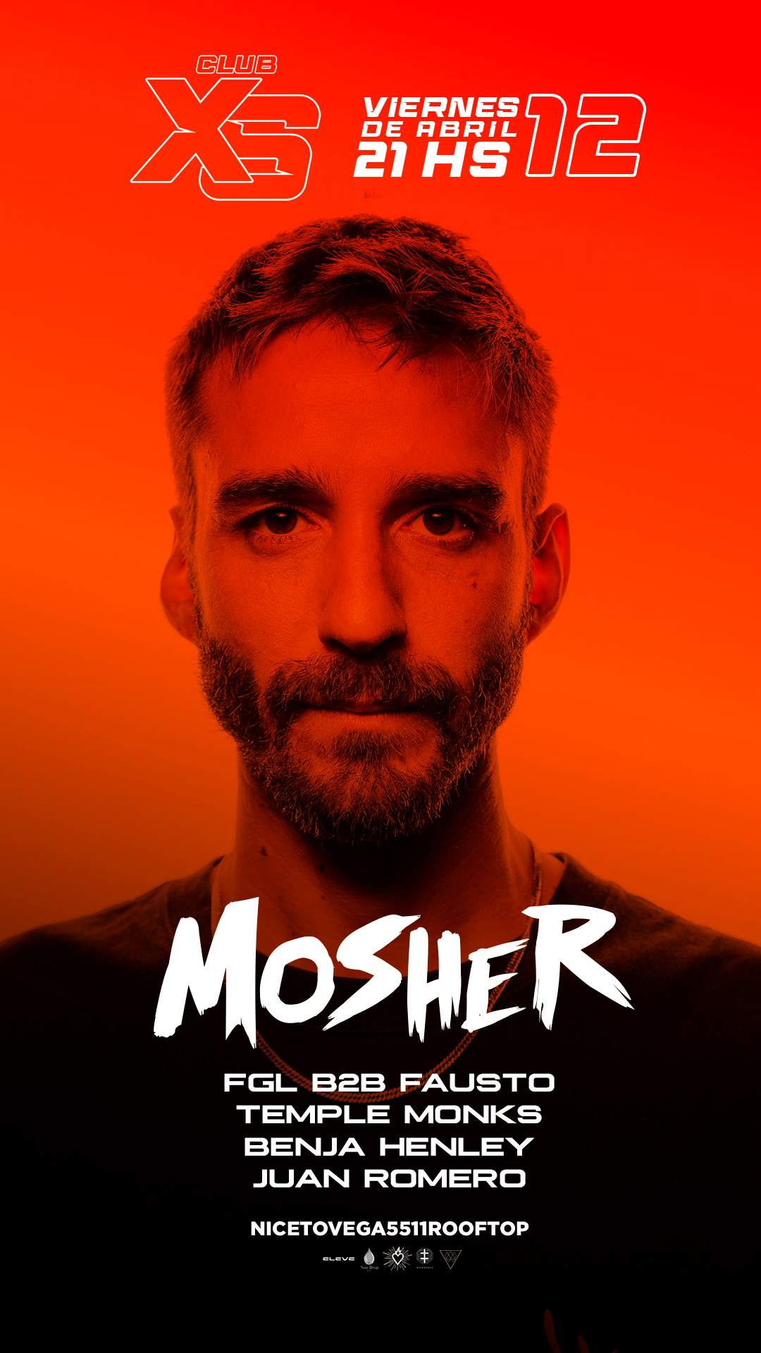 XS Club presenta: Mosher - GROUND RESIST - フライヤー表