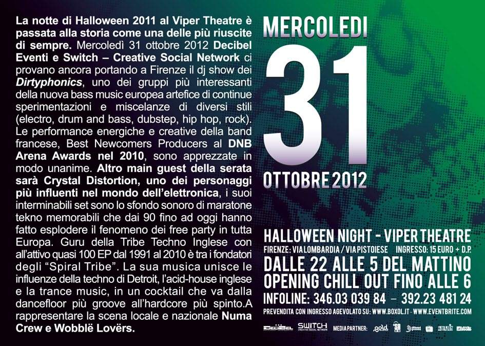 Dirtyphonics Crystal Distortion & Many More at Viper Theatre - Firenze - Página trasera
