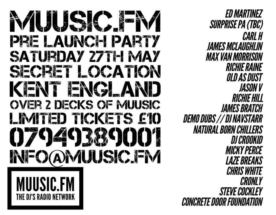 Muusic.FM //Pre Launch //Ibiza Send Off Party - フライヤー裏