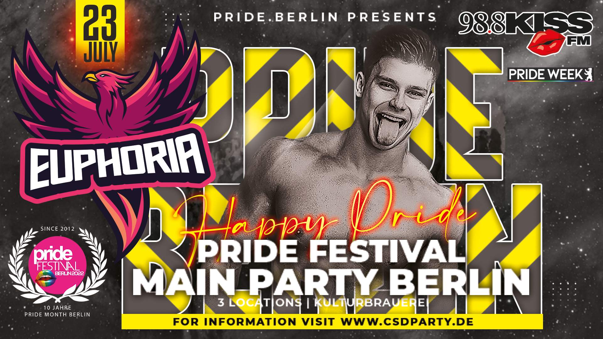 Euphoria Pride Festival Main Party - Página frontal