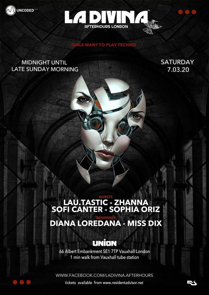 La Divina Afterhours 'Girls Want to Play Techno' - フライヤー表
