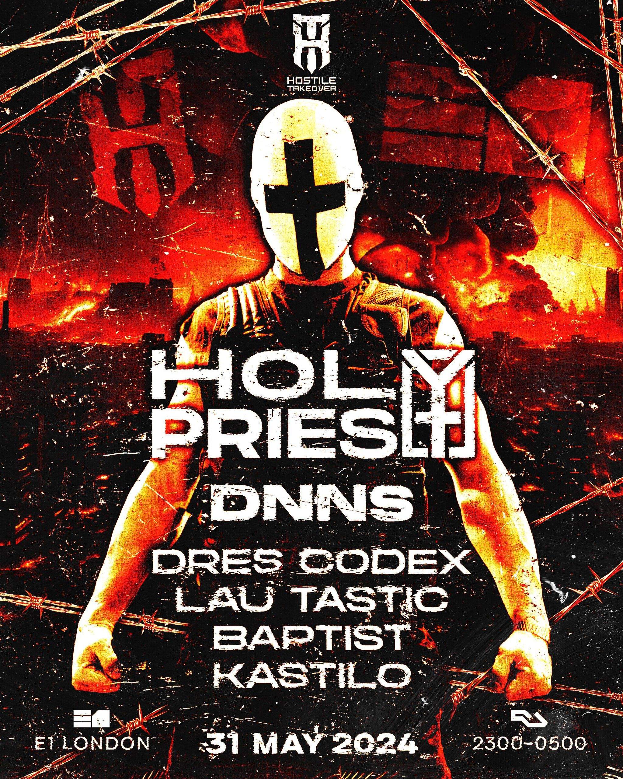 Holy Priest + DNNS London Debut - Hostile Takeover Phase 3 (Hard Techno + Hardcore + Rawstyle) - Página frontal