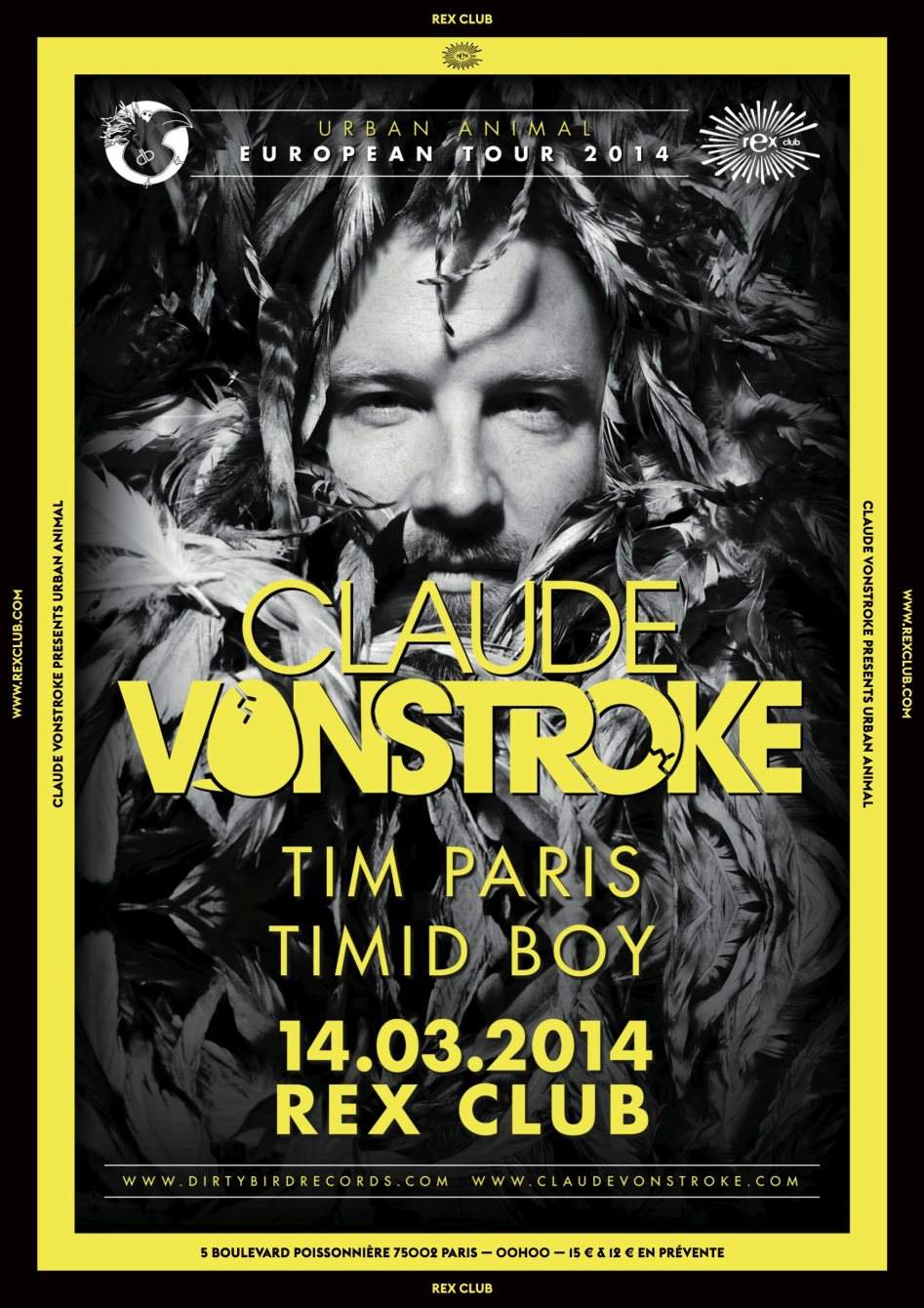 Claude Vonstroke presents Urban Animal Tour: Claude Vonstroke, Tim Paris, Timid Boy - Página frontal