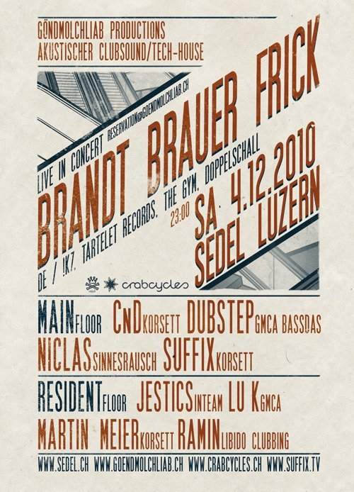 Brandt Brauer Frick Live - フライヤー裏