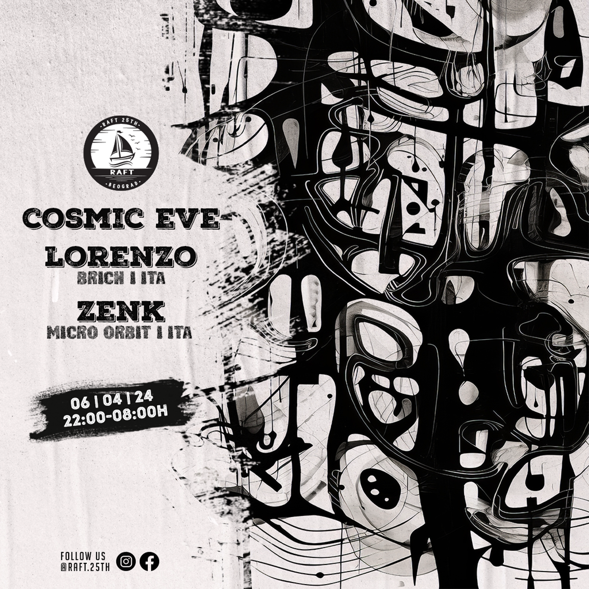 Raft 25th presents: Cosmic Eve - Lorenzo - Zenk - フライヤー表