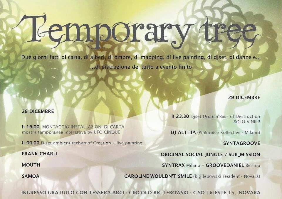Temporary Tree - Mostra Interattiva - Página frontal