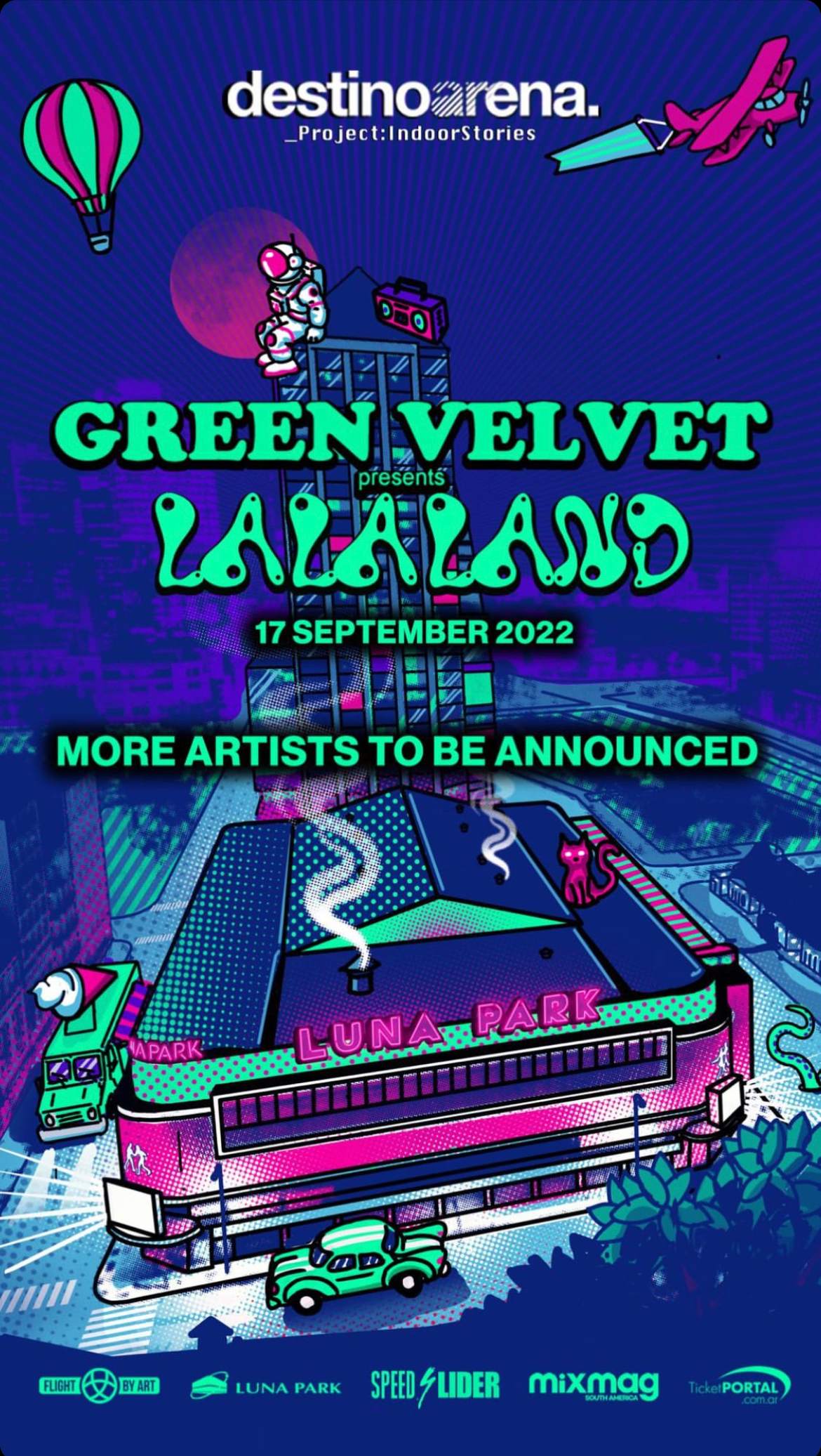 destinoarena pres. Lalaland by Green Velvet - Página frontal