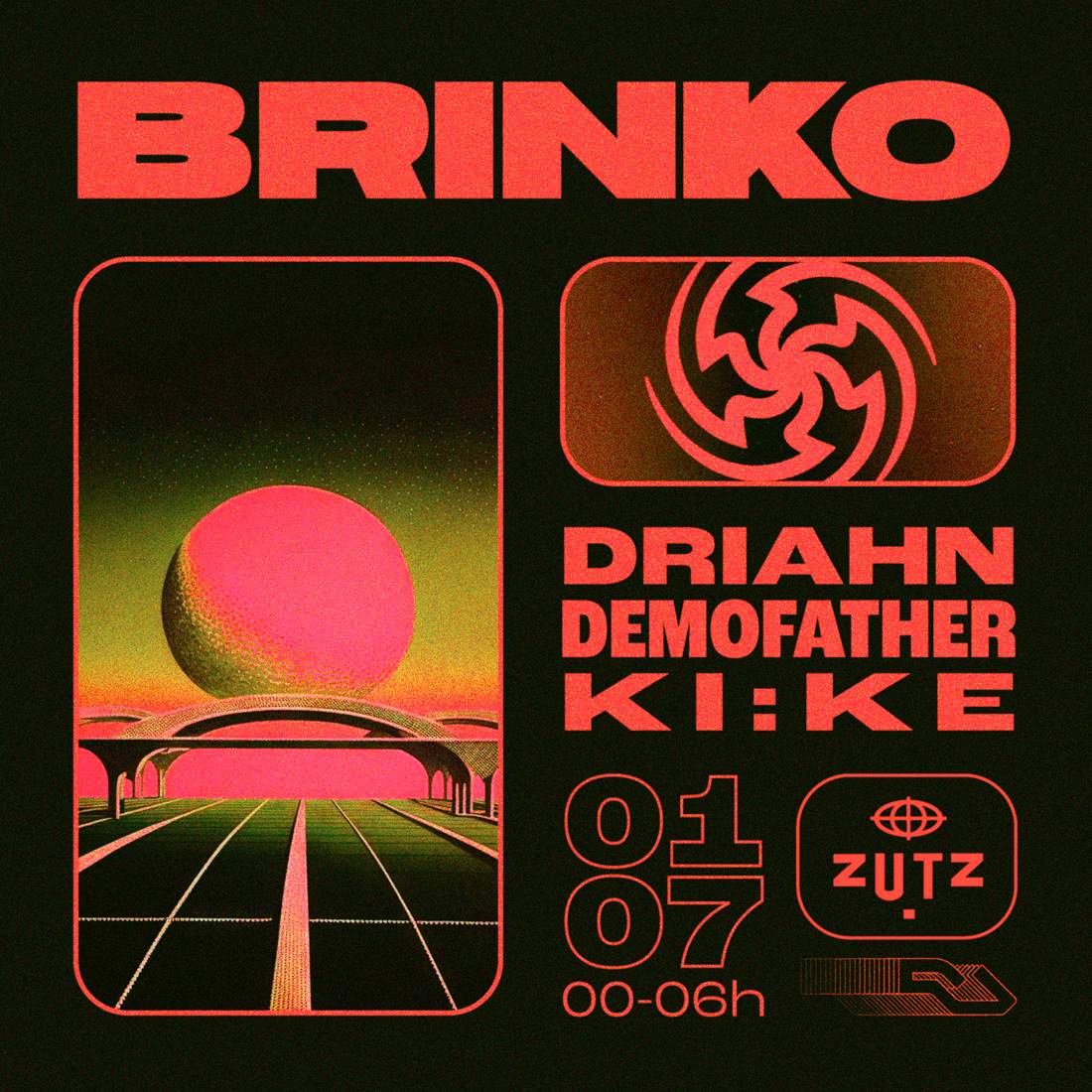 Brinko Opening Party: Driahn, Demofather, ki:ke - フライヤー表
