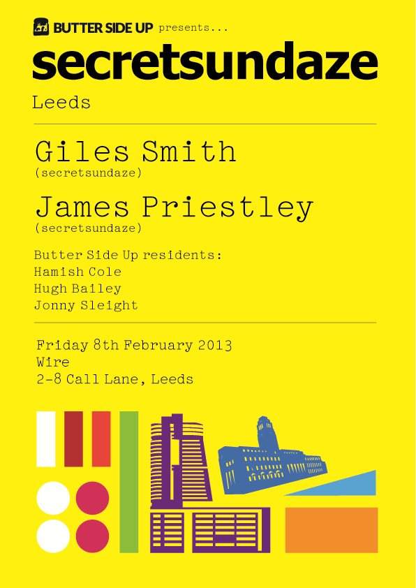 Secretsundaze Leeds with Giles Smith & James Priestley - Página frontal