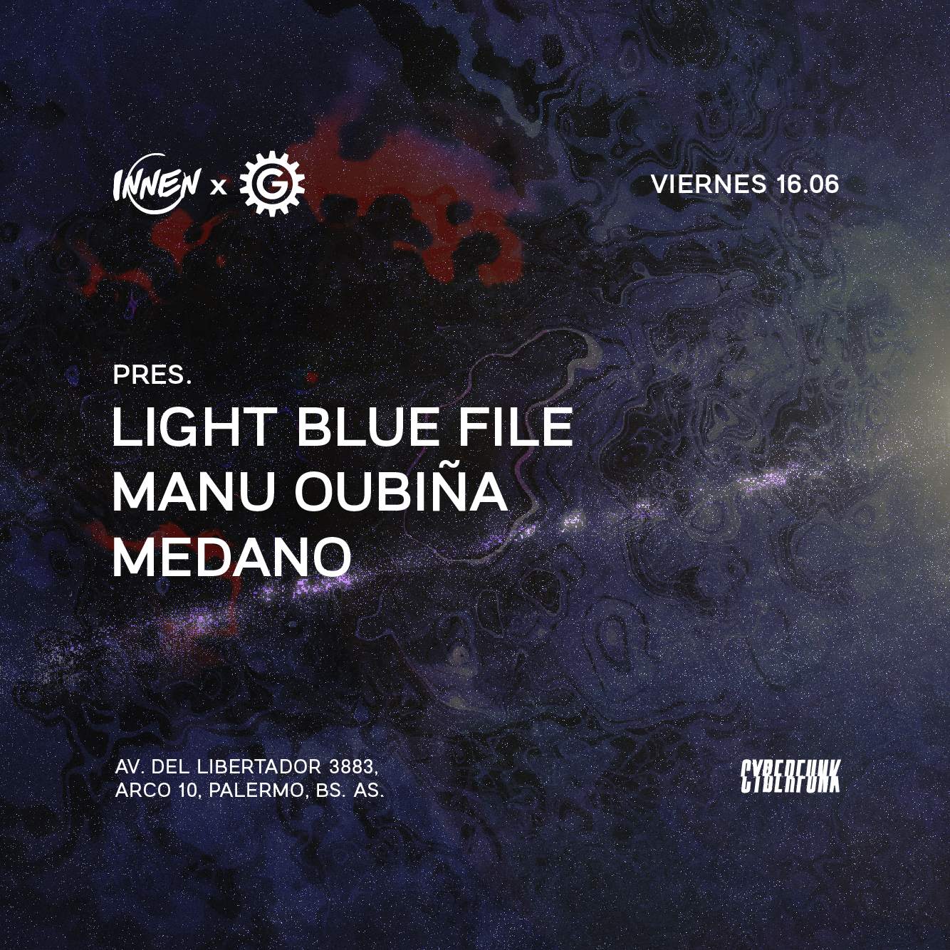 Innen x AVG pres. Light Blue File, Manu Oubiña & Medano - Página frontal