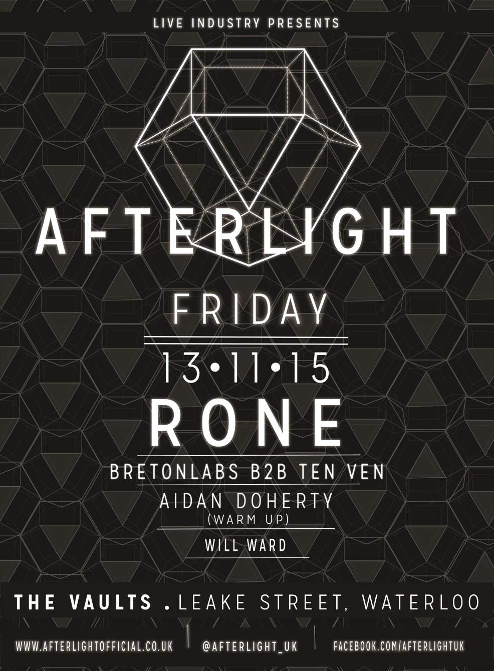 Afterlight Friday with Will Ward & Rone - フライヤー表