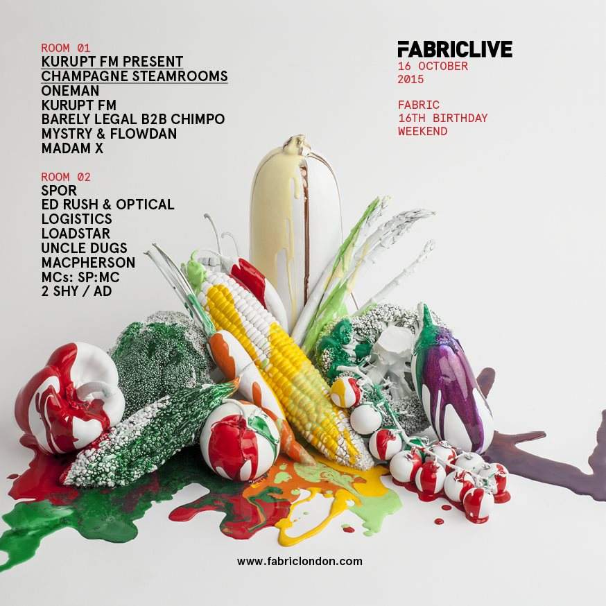 Fabriclive 16th Birthday Weekend with Kurupt FM, Oneman, Spor & Ed Rush & Optical - フライヤー表