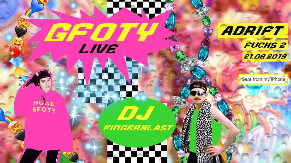 GFOTY (live), DJ Fingerblast – presented by Adrift - Flyer front