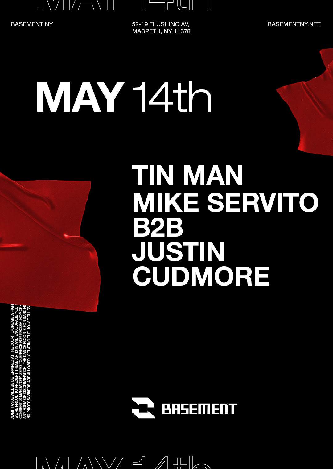 Tin Man / Mike Servito b2b Justin Cudmore - フライヤー表
