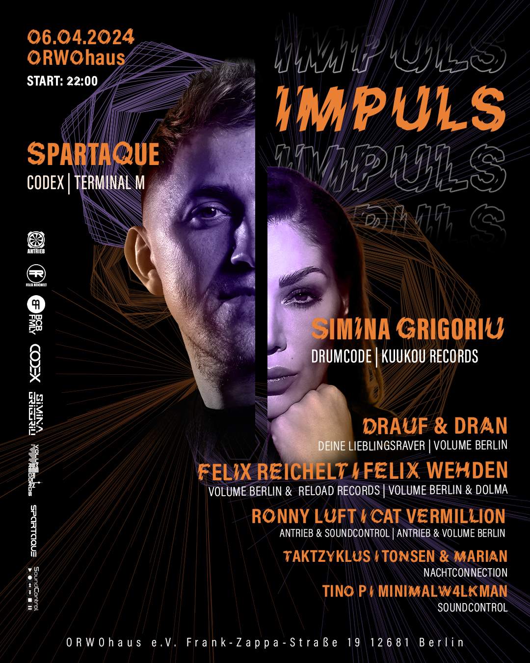 IMPULS by Volume Berlin W/ Spartaque & Simina Grigoriu and many more - フライヤー裏