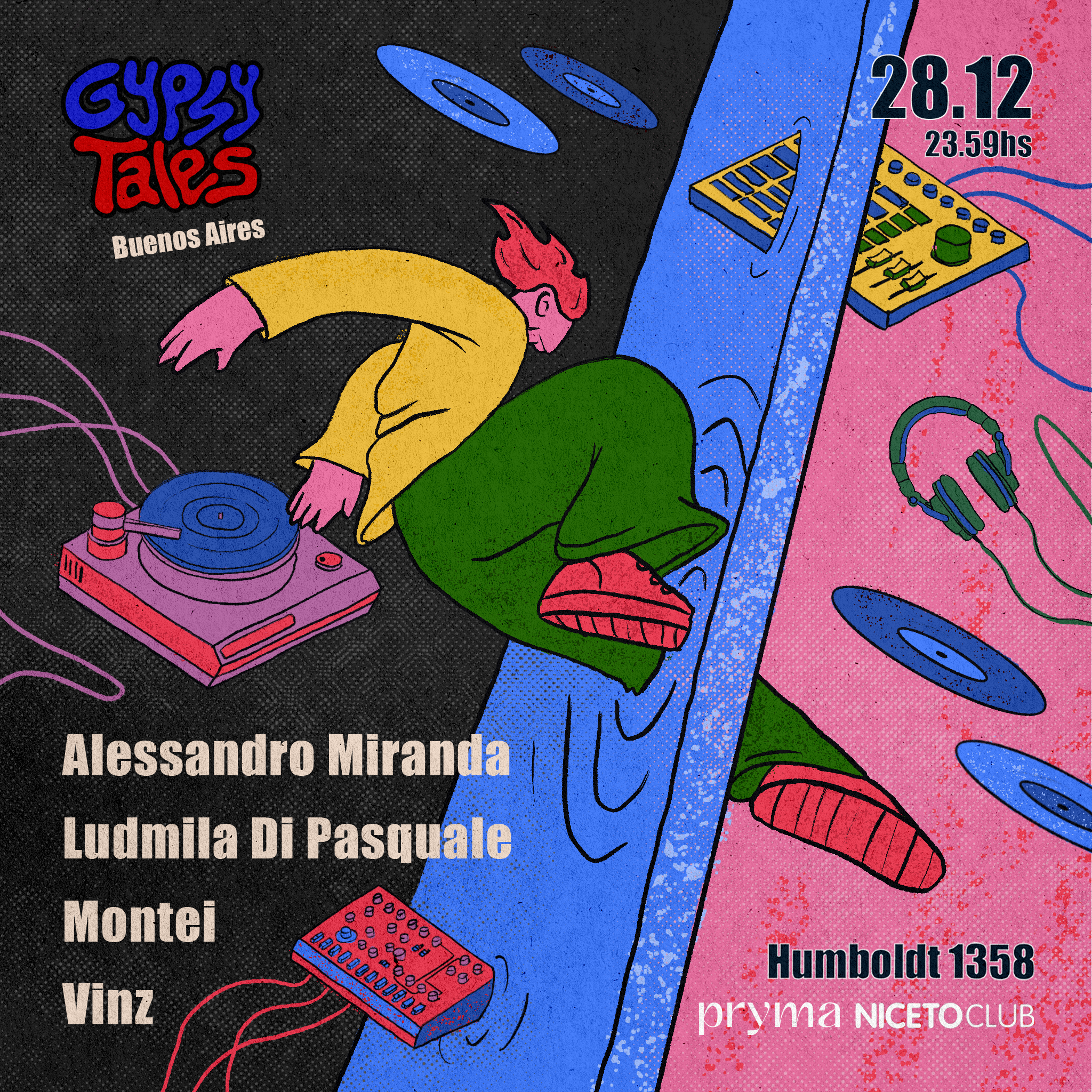 Gypsy Tales presenta Ludmila Di Pasquale, Alessandro Miranda, Montei y Vinz - フライヤー表