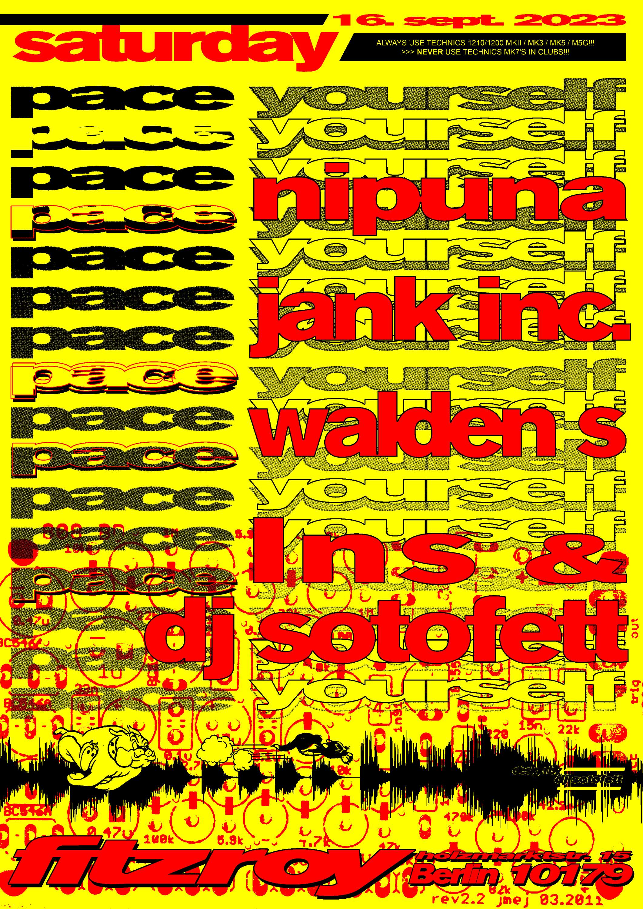 Pace Yourself with DJ Sotofett & LNS + Nipuna + Jank Inc. + Walden S - Página frontal