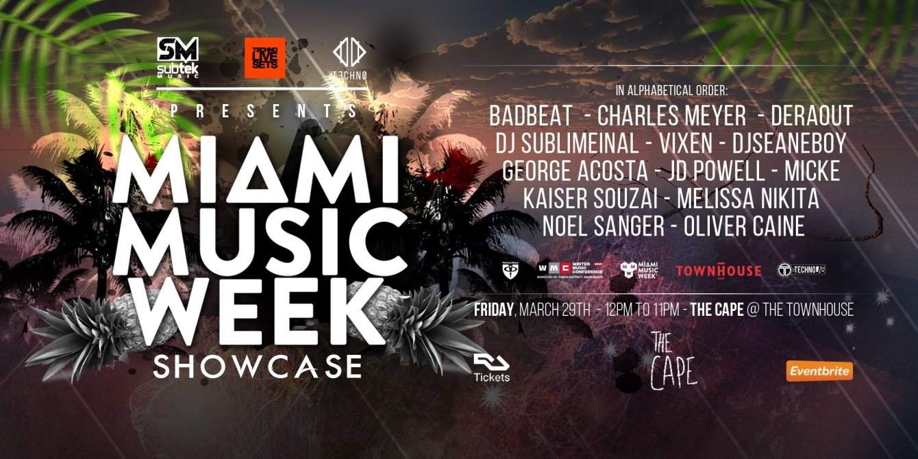 Subtek Music & Techno Live Sets presents Miami Music Week 2019 Showcase - フライヤー裏