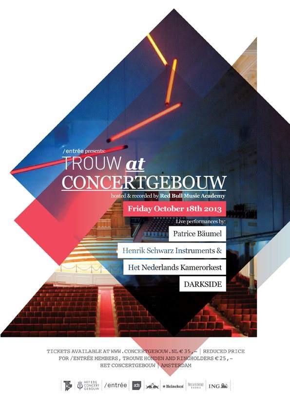 Trouw at Concertgebouw - フライヤー表