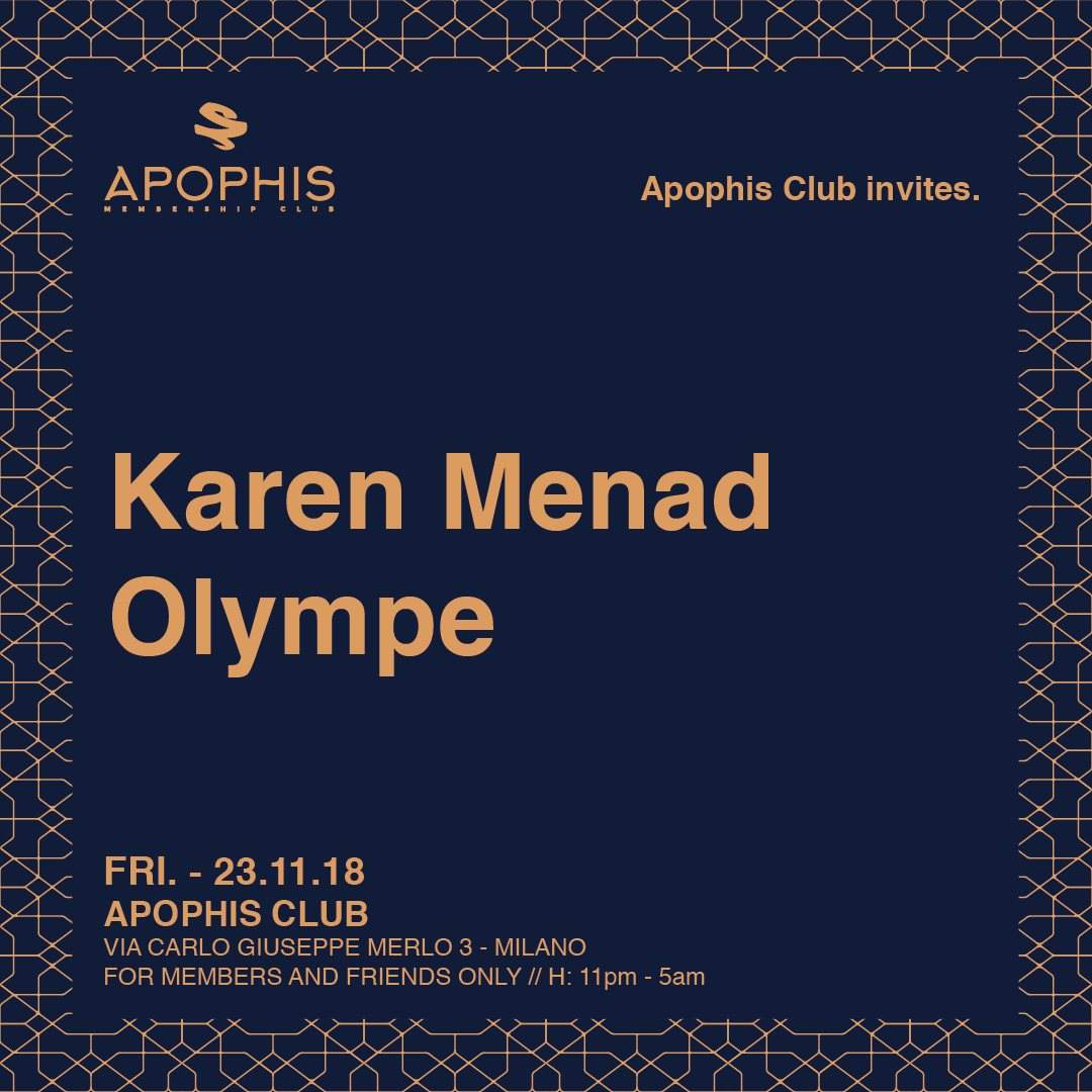 Apophis Club Invites Karen Menad + Olympe - Página frontal