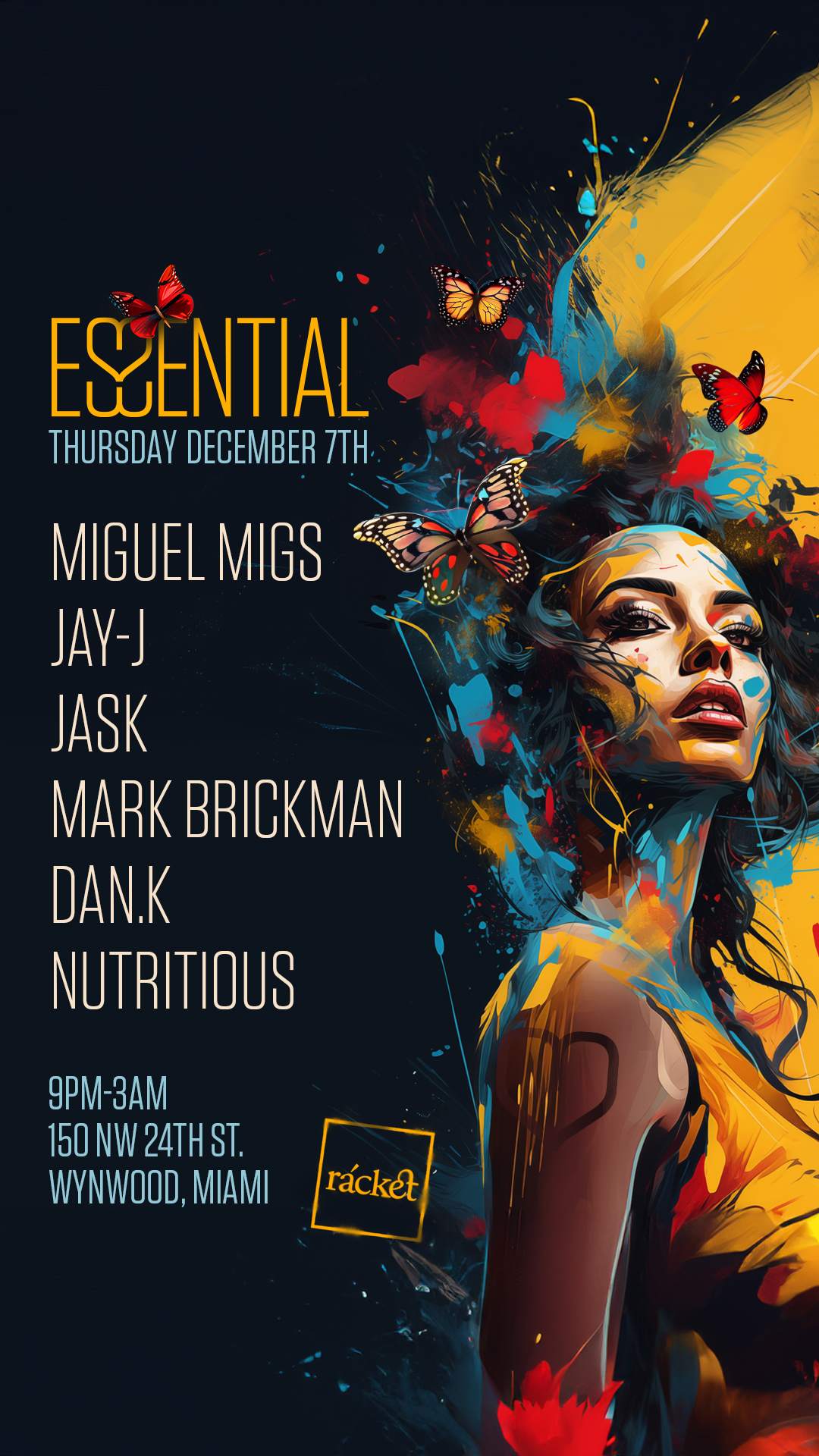 ESSENTIAL W/ Miguel Migs, Jay-J, Jask & more! - Art Basel 23' - フライヤー表