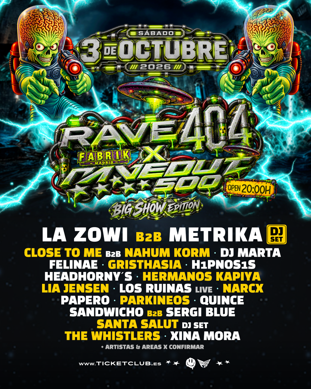 RAVE 404 X RAVEOUT500 at Fabrik, マドリッド