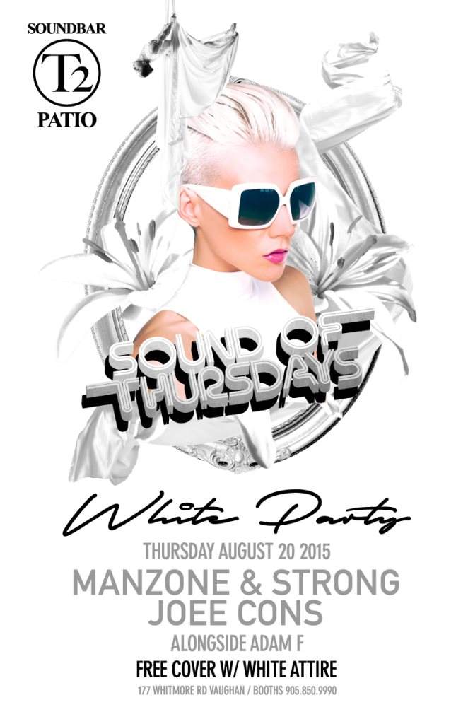 Sound Of Thursdays White Party with Manzone & Strong, Joee Cons - フライヤー表