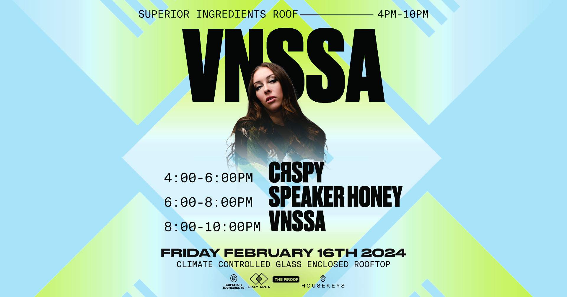 Vnssa w. Speaker Honey & Guests on The Roof by Gray Area - フライヤー表