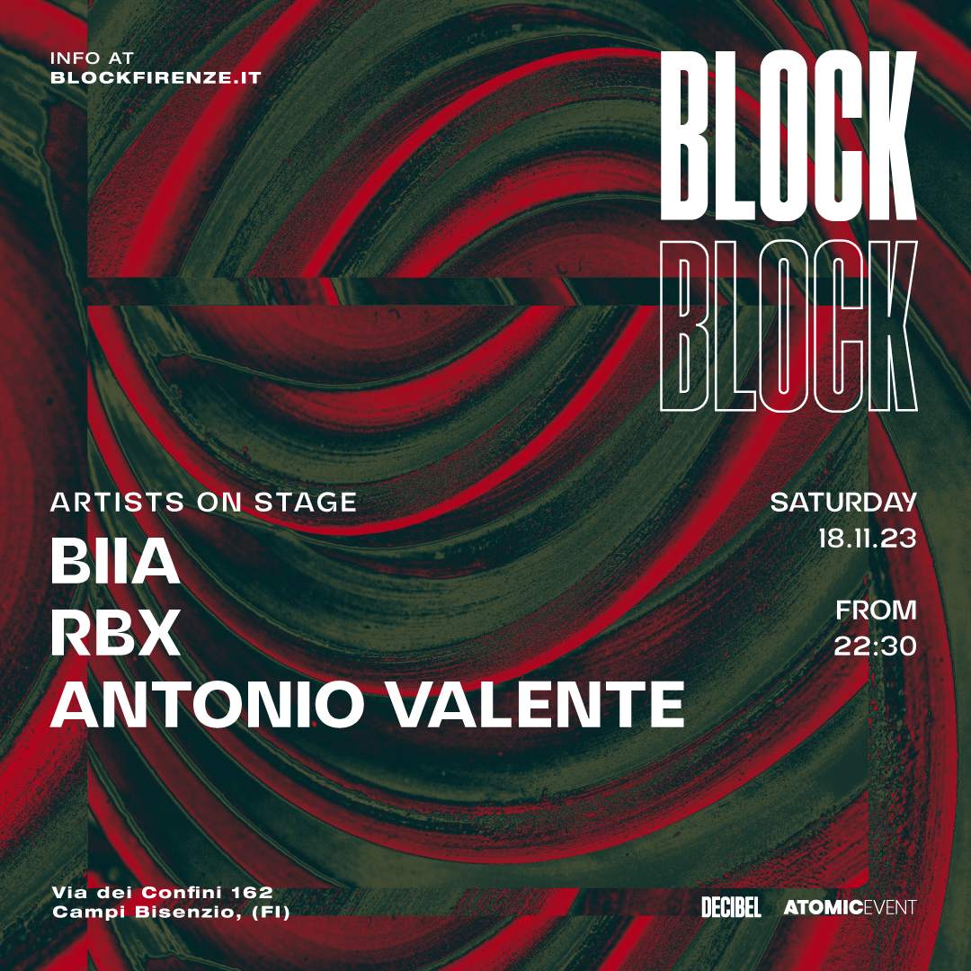 BLOCK - RBX // BIIA // Antonio Valente - フライヤー表