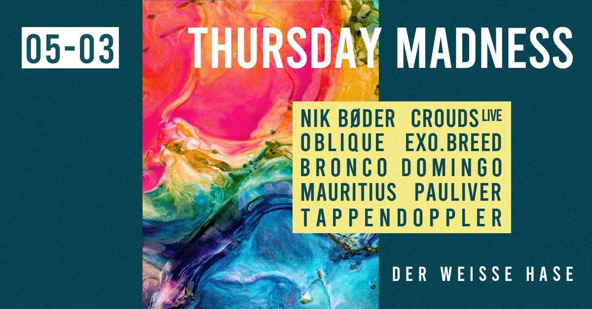 Thursday Madness with Nik Bøder, crouds and More - フライヤー表