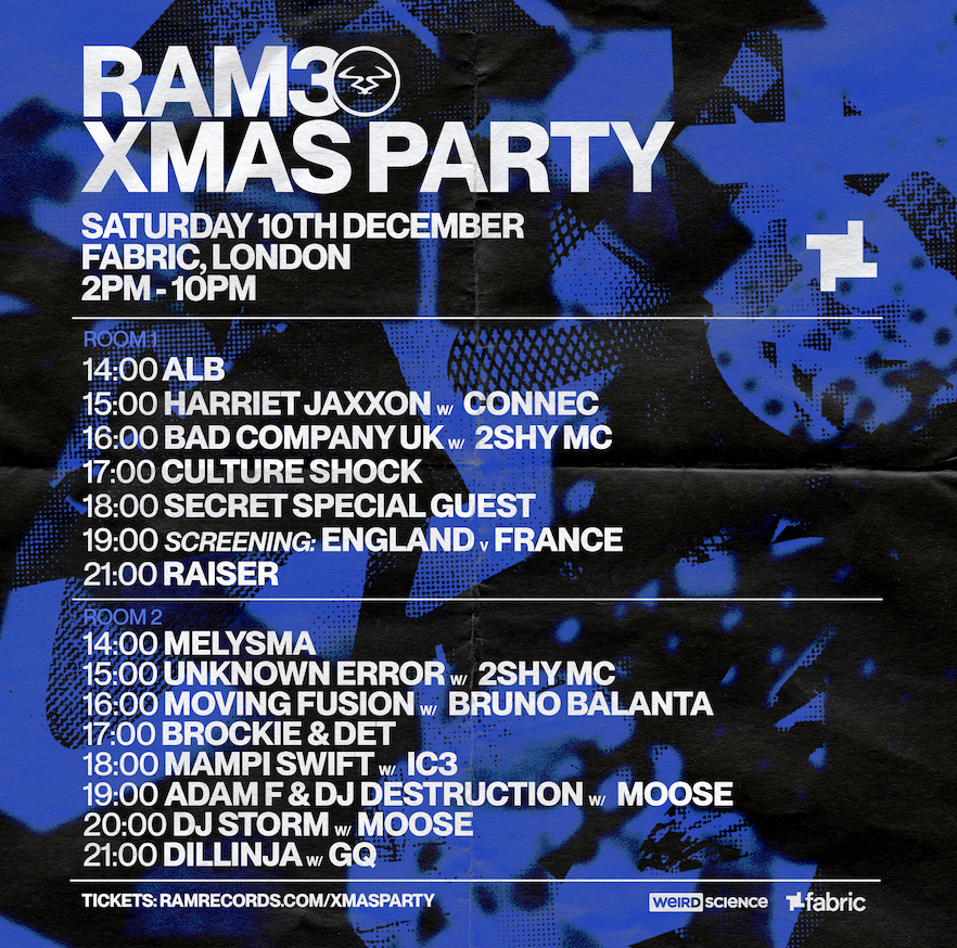 FABRICLIVE: RAM30 Xmas Party - Culture Shock, Bad Company, Dillinja, DJ Storm, Adam F - フライヤー表