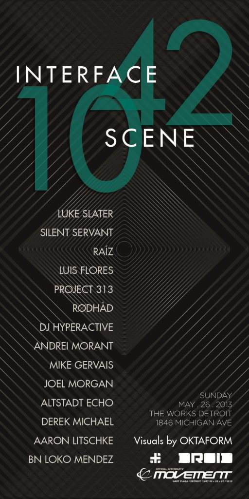 Interface 42 - Scene 10 - Official Movement After Party - Detroit 2013 - フライヤー裏