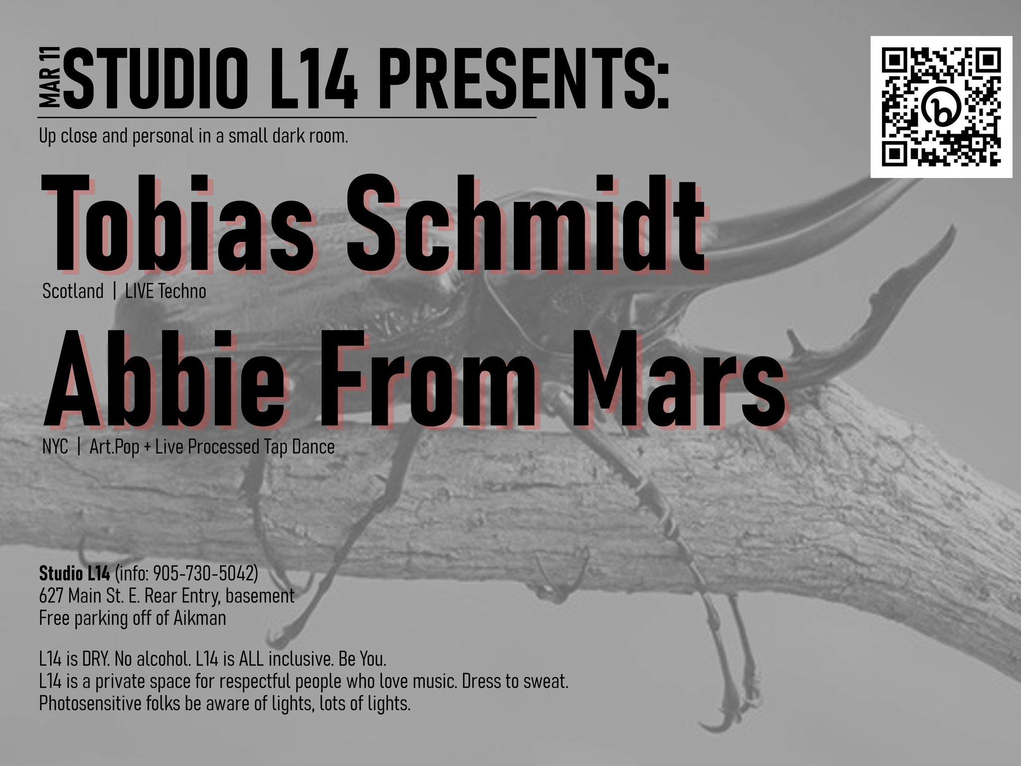 Studio L14 presents: Tobias Schmidt & Abbie From Mars - フライヤー表