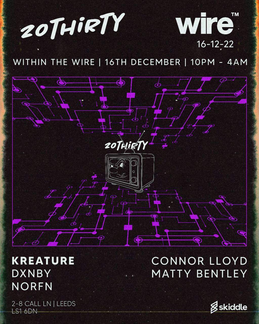 20thirty / Wire Club Leeds/ Kreature - フライヤー表