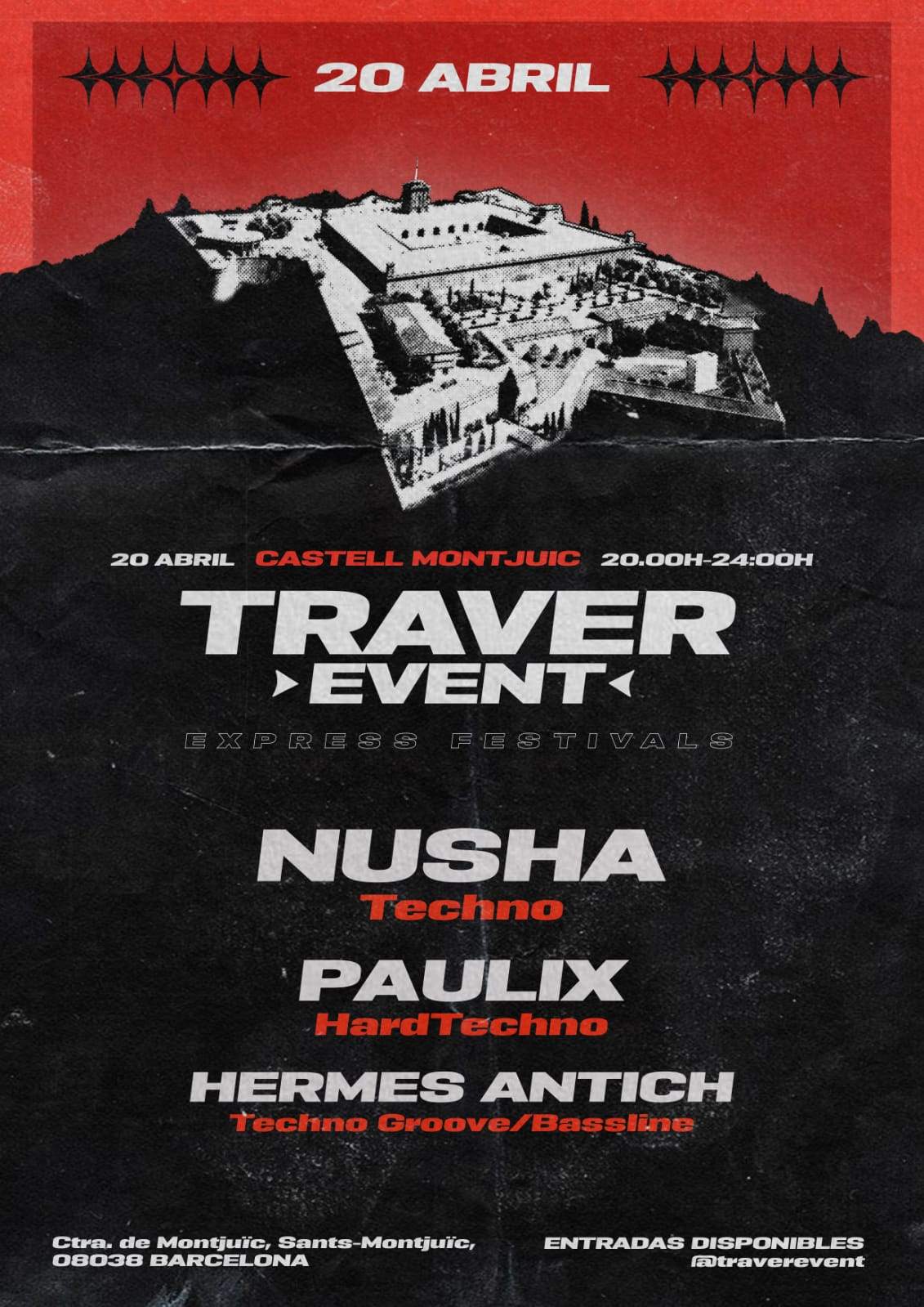Traver Event - Open Air /Nusha - Techno Concerts - Página trasera