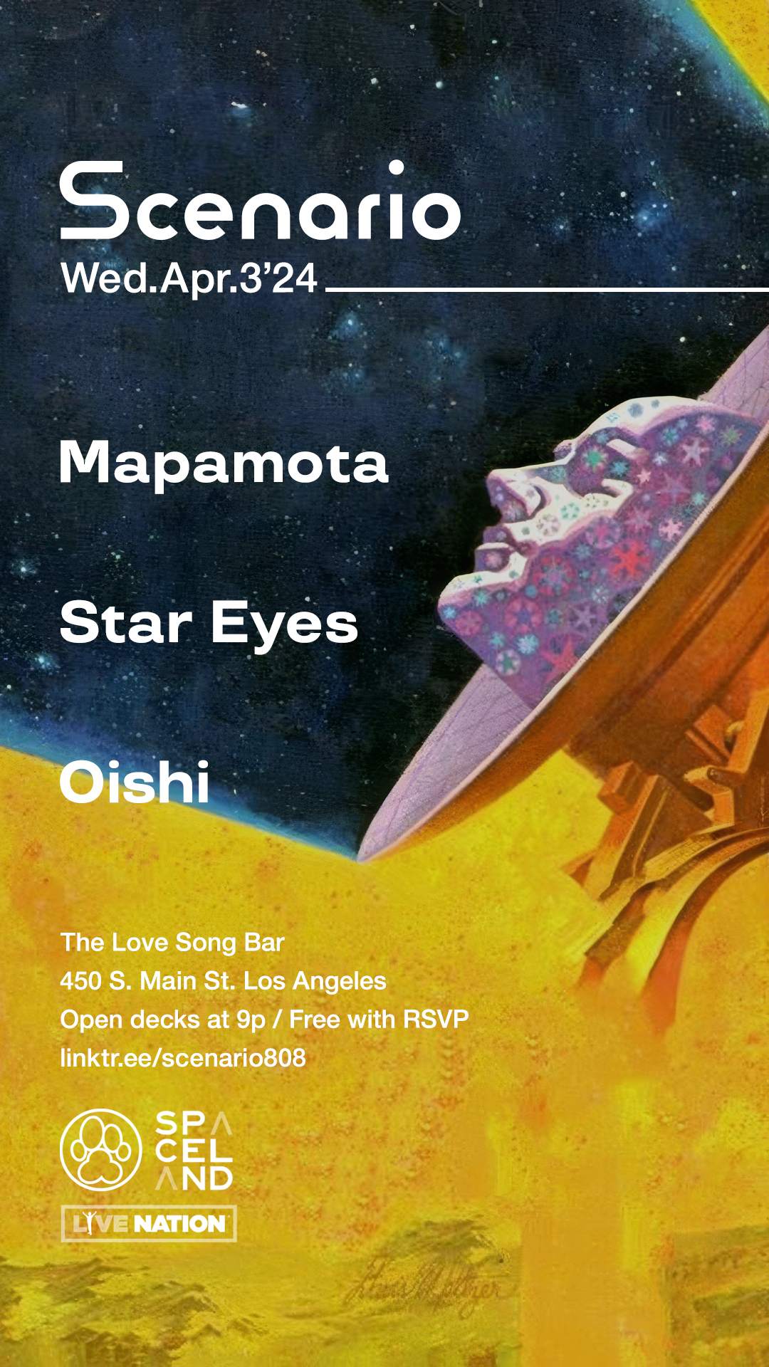 Scenario: Mapamota, Star Eyes, Oishi - Página frontal