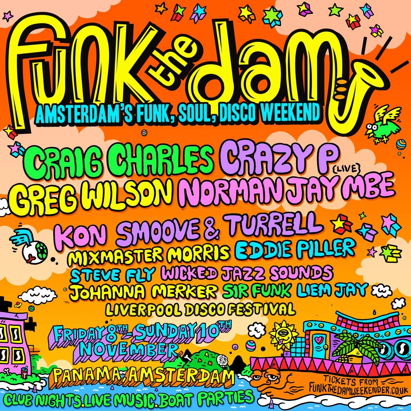 Funk The Dam 2019 - Funk, Soul, Disco Weekend Amsterdam - フライヤー表
