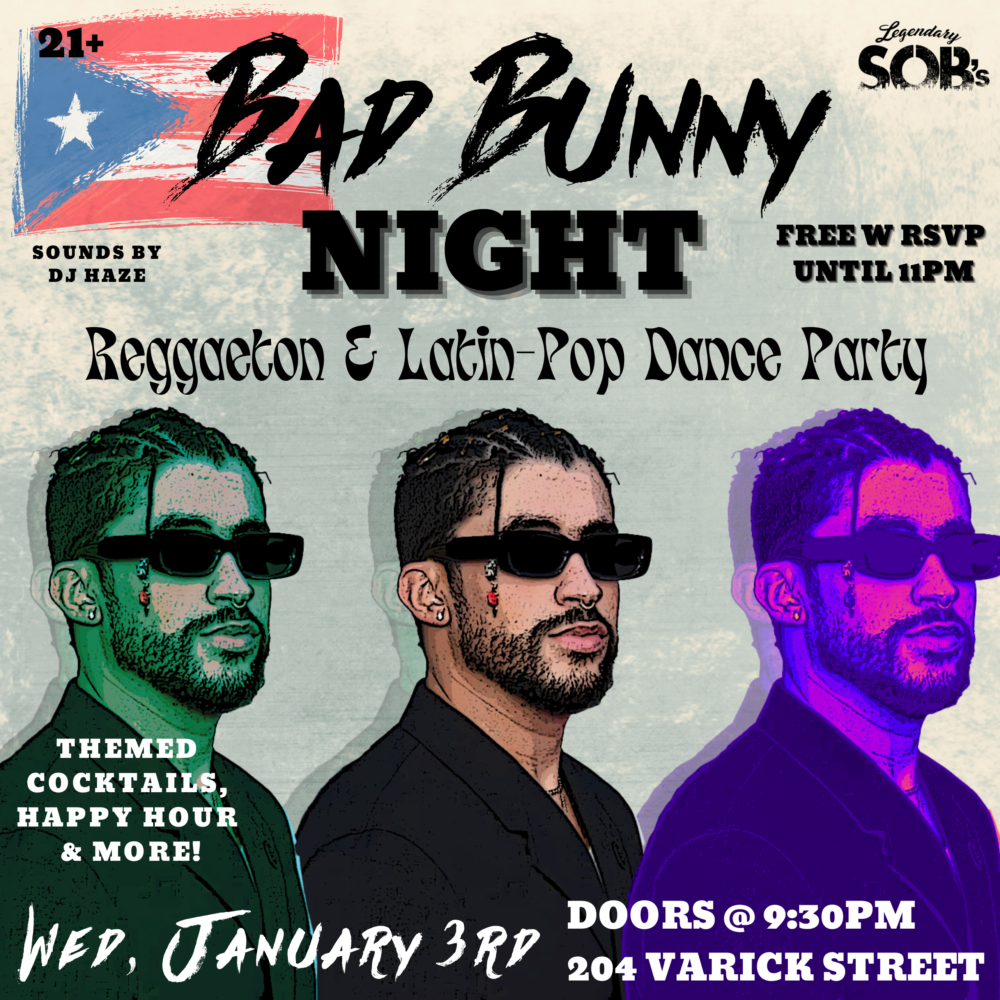 Bad Bunny Night: Reggaeton Dance Party at SOBs, New York City