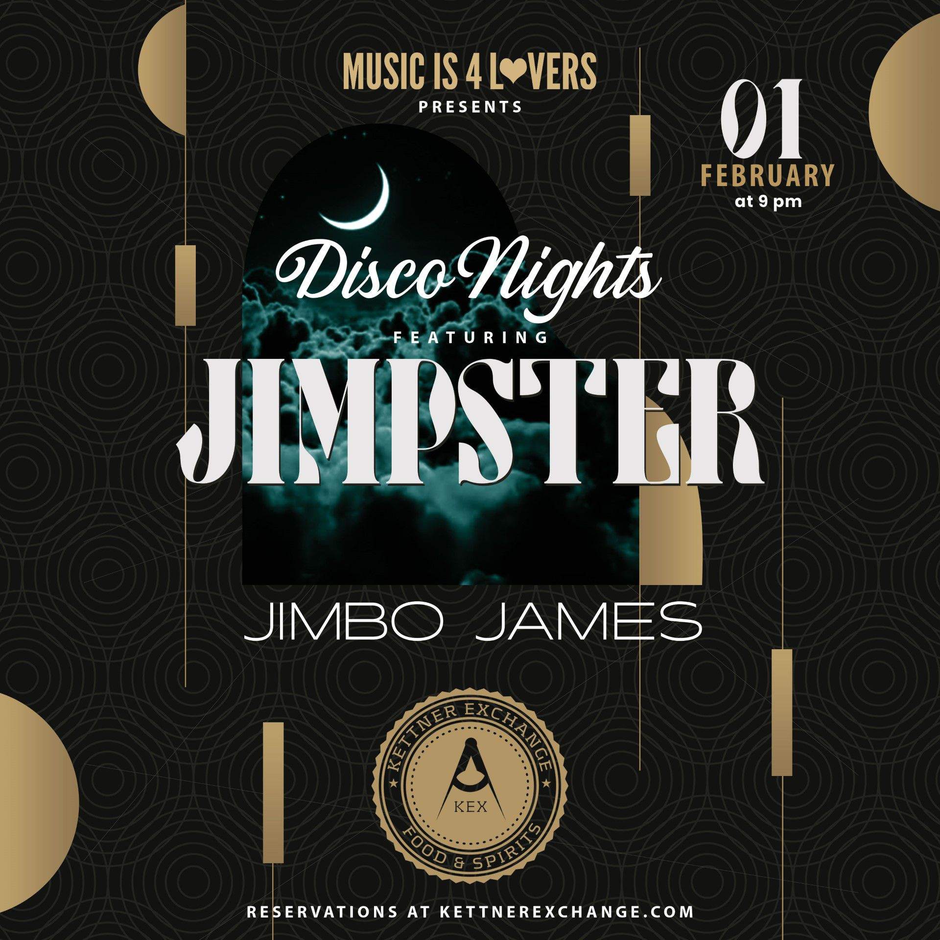 DISCO NIGHTS - Jimpster at Kettner Exchange - NO COVER - フライヤー表