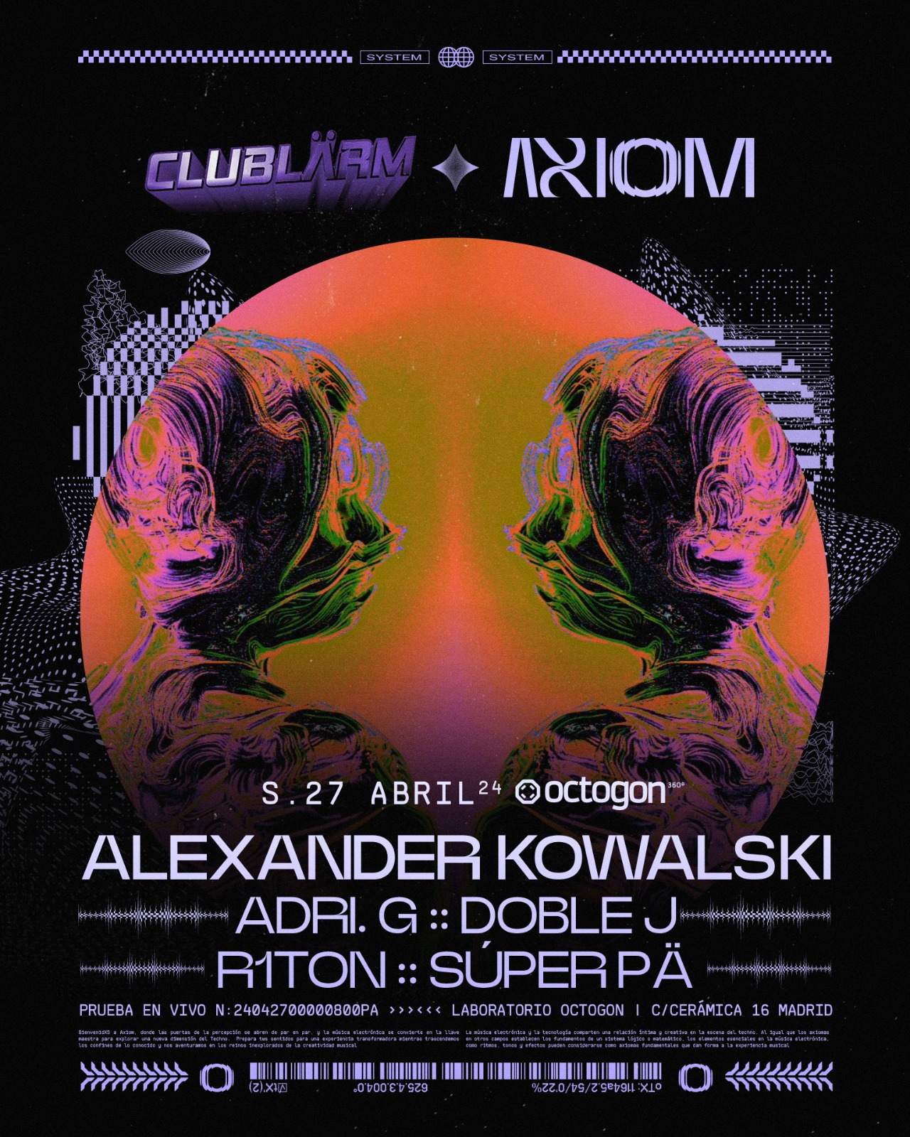 Clublarm & Axion (Alexander Kowalski) - フライヤー表