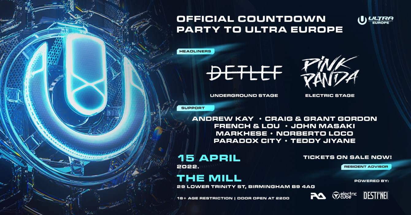 [CANCELLED] Ultra Europe 2022 - Official Countdown Party - Birmingham UK - Página frontal