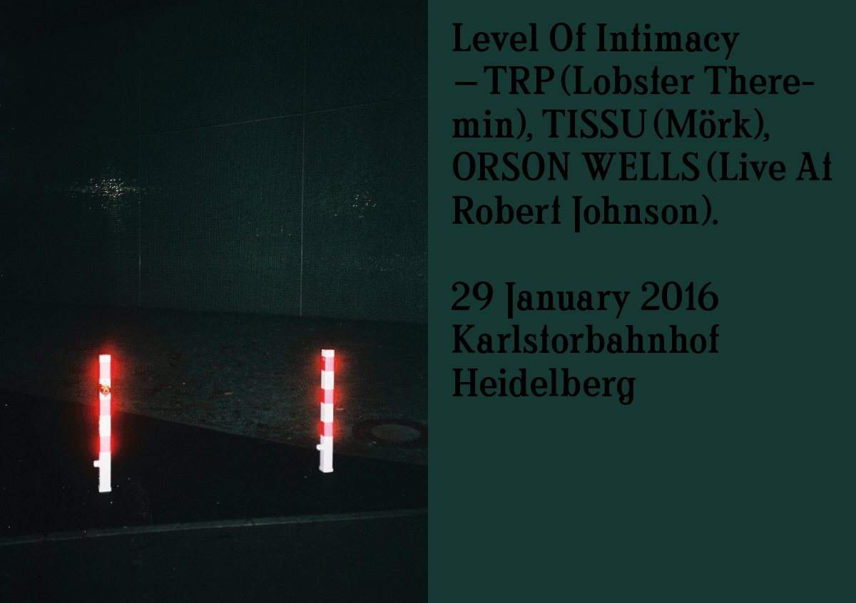 Level Of Intimacy —TRP, Tissu, Orson Wells - フライヤー表