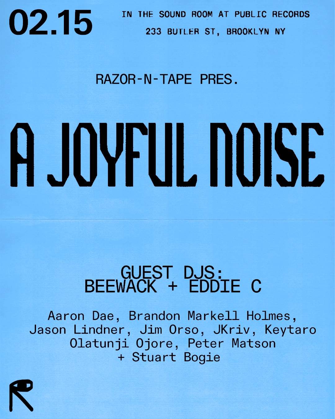 Razor-n-Tape Pres. A Joyful Noise w/ Eddie C, beewack + more - フライヤー表