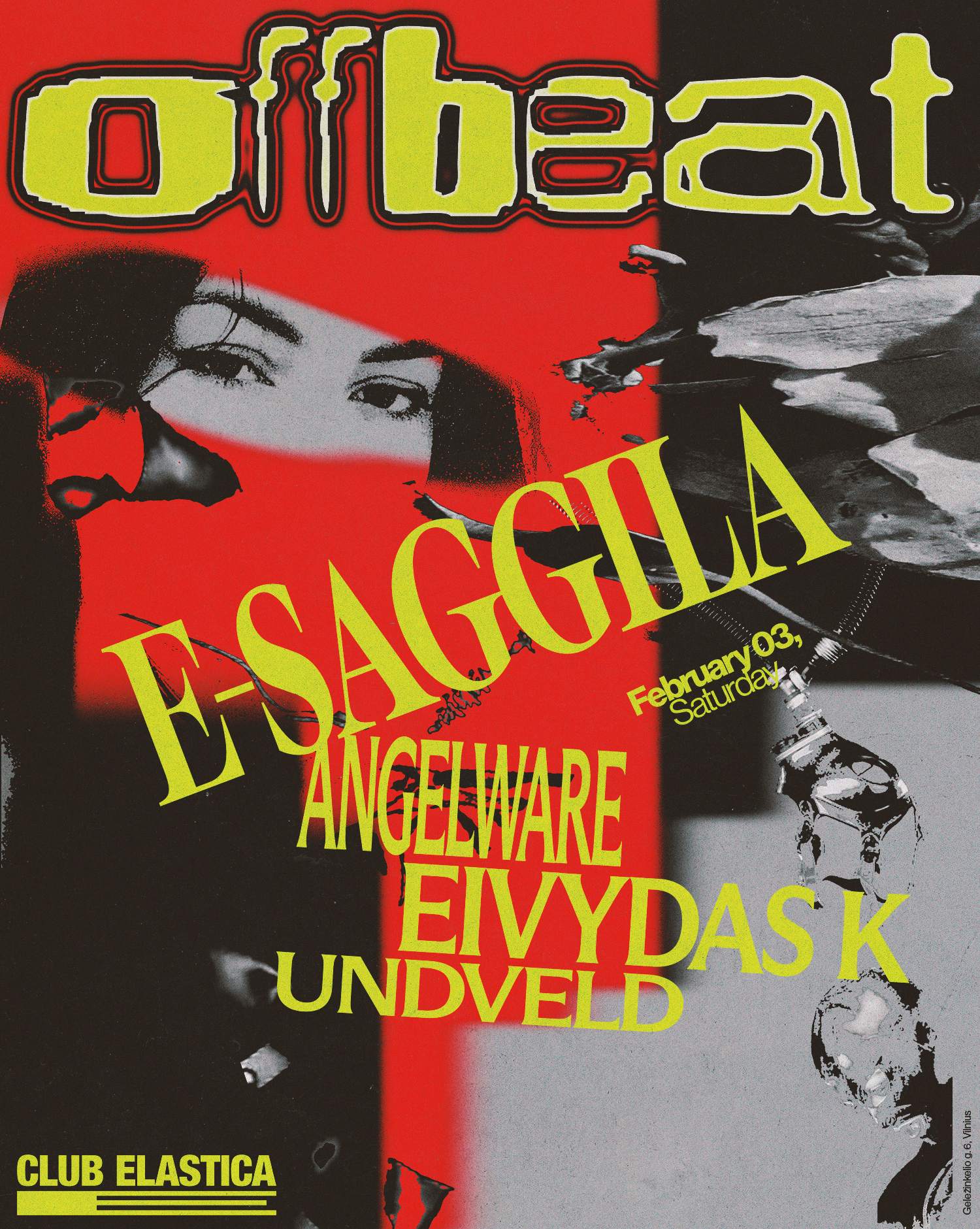 Elastica Offbeat: E-Saggila, Angelware, Eivydas K, Undveld - フライヤー表