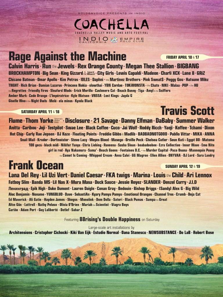 [CANCELLED] Coachella 2020 - フライヤー表