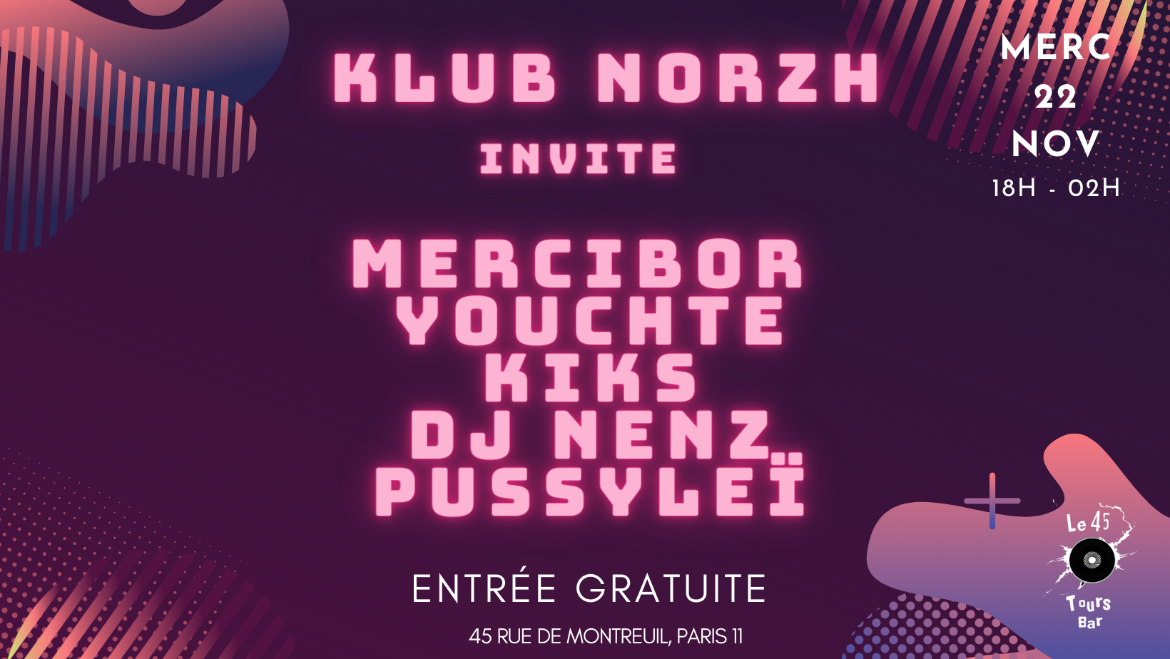 Klub Norzh with Merciboris, Youchte, KIKS, Dj nenz & Pussyleï - Página frontal