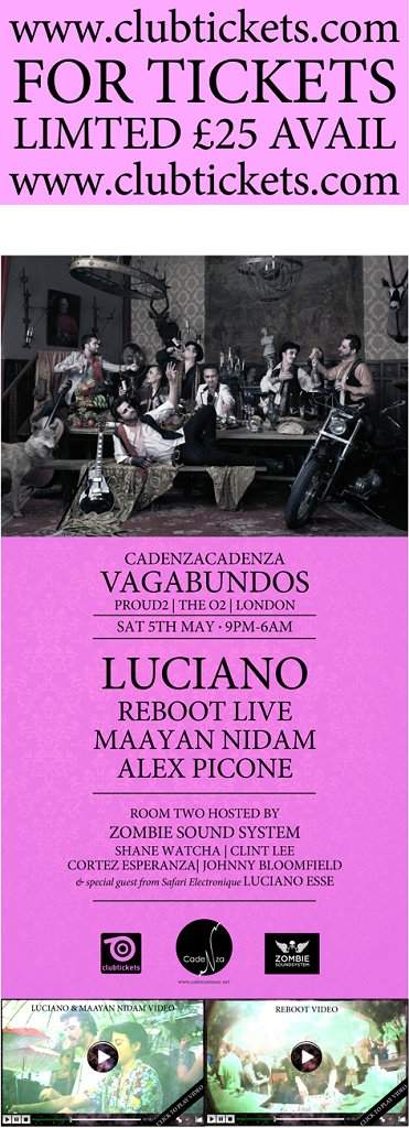 Cadenza Vagabundos London feat. Luciano - Página frontal